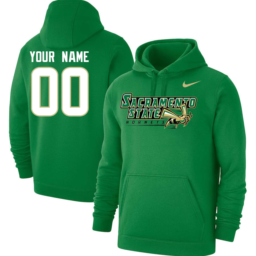 Custom Sacramneto State Hornets Name And Number Hoodies-Green